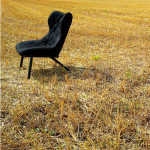 fauteuil foliage noir kartell trevira gris