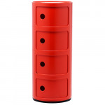 meuble componibili 4 elements kartell rouge