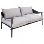 sofa 2 places terramare emu noir gris clair
