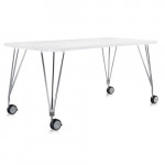table max roulettes 160 kartell blanc