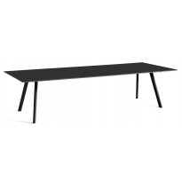 TABLE COPENHAGUE 300 X 120 CM, Plateau noir, Pieds en chêne noir de HAY