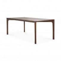 Table PI - teck vernis - brun foncé - rectangulaire, 220x95x76