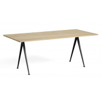 TABLE PYRAMID 02, 190 x 85 cm, Black base, Matt lacquered de HAY