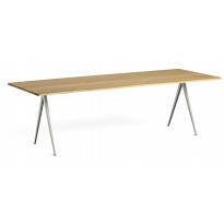 TABLE PYRAMID 02, 250 x 85 cm, Beige base, Clear lacquered de HAY