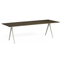 TABLE PYRAMID 02, 250 x 85 cm, Beige base, Smoked oiled de HAY