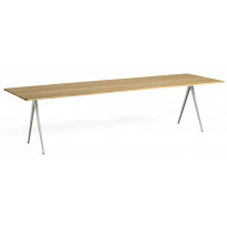 TABLE PYRAMID 02, 300 x 85 cm, Beige base, Clear lacquered de HAY