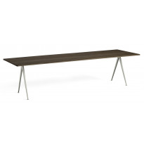 TABLE PYRAMID 02, 300 x 85 cm, Beige base, Smoked Oiled de HAY