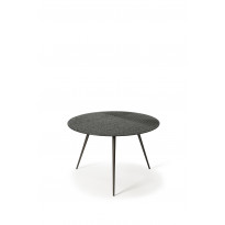 TABLE BASSE LUNA, Ø65 x H.41 cm, Lave linéaire Noir d