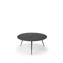 TABLE BASSE LUNA, Ø80 x H.35 cm, Lave Noir d