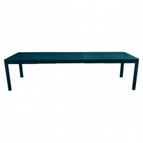 Table à allonges RIBAMBELLE de Fermob, 3 allonges, bleu acapulco