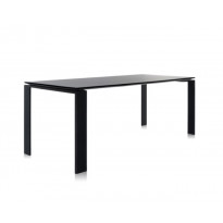 TABLE FOUR, 190 x 90, Piètement noir, Plateau noir soft touch de KARTELL