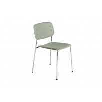 Chaise SOFT EDGE 40 de Hay, Structure chrome, Assise dusty green
