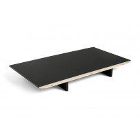 Extension pour table à rallonge CPH30 de Hay, 50 x 90 cm, Structure chêne laqué noir, Plateau lino noir