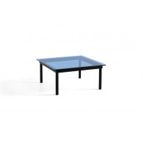 Table basse KOFI de Hay, Verre bleuté, 80 x 80 cm, Chêne teinté noir