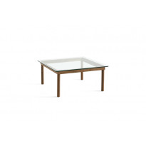 Table basse KOFI de Hay, Verre transparent, 80 x 80 cm, Noyer