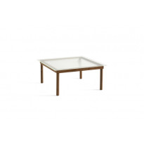 Table basse KOFI de Hay, Verre rainuré, 80 x 80 cm, Noyer