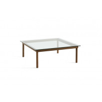 Table basse KOFI de Hay, Verre transparent, 100 x 100 cm, Noyer