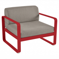 Fauteuil BELLEVIE coussin taupe grise 88 structure coquelicot  67