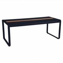Table BELLEVIE 196 x 90 cm avec rangement de Fermob, Bleu abysse