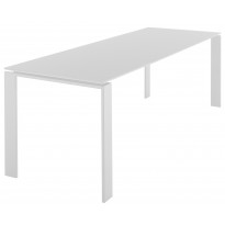 Table FOUR de Kartell, 158 x 79,  Piètement acier coloris aluminium, Plateau blanc