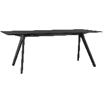TABLE BUTCH THE WILD BUNCH, L.180 cm, Structure hêtre noir, Plateau HPL noir de MAGIS