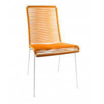 Chaise MAZUNTE de Boqa avec structure blanche, Orange