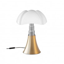 Lampe à poser PIPISTRELLO 4.0 de Martinelli Luce, LED Dimmable Bluetooth, Laiton satiné