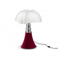 Lampe à poser MINI PIPISTRELLO LED DIMMABLE de Martinelli Luce, Rouge pourpre