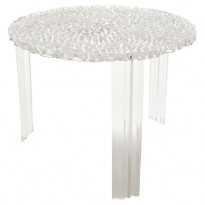 TABLE BASSE T-TABLE, 44 cm, Cristal transparent de KARTELL