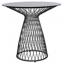TABLE RONDE HEAVEN, 80 cm, Noir / Verre Fumé de EMU
