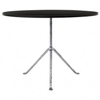 TABLE OFFICINA, Ø.100 cm, Galvanisé / acier verni noir de MAGIS