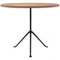 TABLE OFFICINA, Ø.80 cm, Verni noir / frêne massif de MAGIS