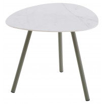 TABLE BASSE TERRAMARE, 48 x 48 cm, Gris/vert - Blanc Statuario de EMU