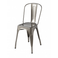 Chaise A+ acier de Tolix, Assise 48 cm, Brut vernis