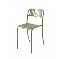 Chaise à lames PATIO en acier inoxydable de Tolix, Vert jonc