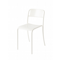 Chaise PATIO en acier inoxydable de Tolix, Blanc pur