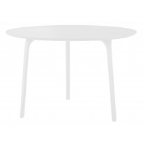 TABLE FIRST AVEC PLATEAU EN MDF VERNI, Ø.80 x 75 cm, Blanc de MAGIS