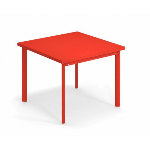 TABLE CARRÉE 90x90 STAR, Rouge écarlate de EMU