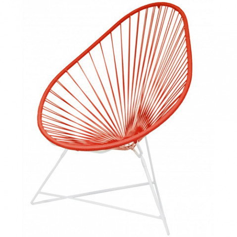 fauteuil acapulco blanc boqa rouge