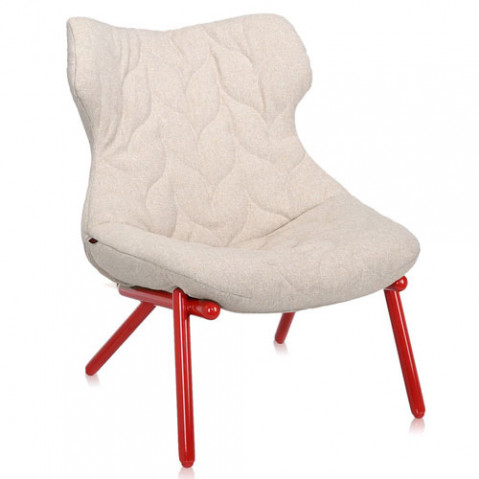 fauteuil foliage rouge kartell trevira beige