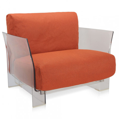 fauteuil pop outdoor kartell transparent ikon orange
