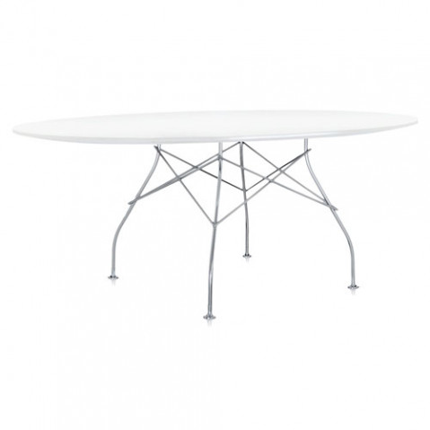 table ovale glossy kartell blanc